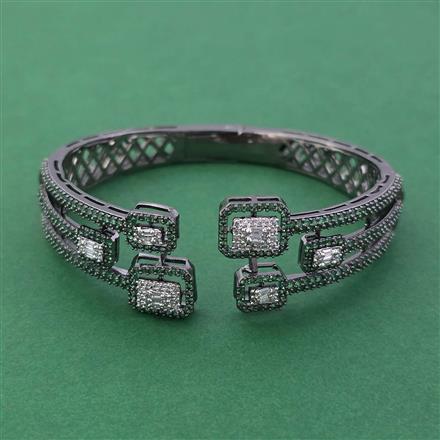 American Diamond Openable kada with Black Plating