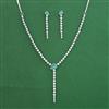 American Diamond Classic Necklace with Rhodium Plating