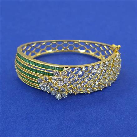 American Diamond Broad Kada with 2 Tone Plating