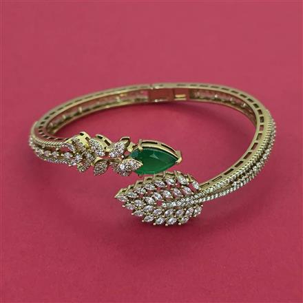 American Diamond Openable kada with Mehndi Plating