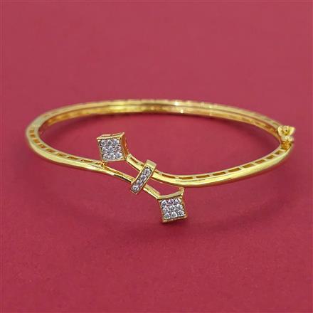 American Diamond Openable kada with Rhodium Plating 2 Tone Plating Mehndi Plating