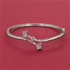 American Diamond Openable kada with Rhodium Plating 2 Tone Plating Mehndi Plating