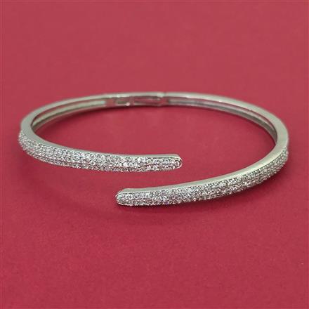 American Diamond Openable kada with Rhodium Plating 2 Tone Plating Mehndi Plating