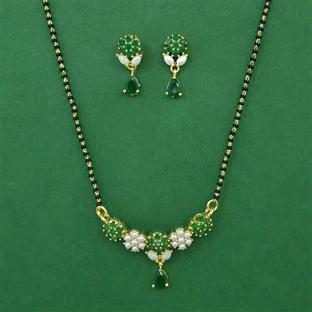 American Diamond Pearl Mangalsutra with Gold Plating