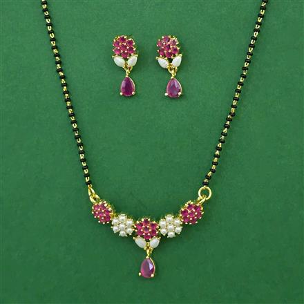 American Diamond Pearl Mangalsutra with Gold Plating