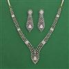 American Diamond Classic Necklace with Rhodium Plating 2 Tone Plating Mehndi Plating