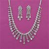 American Diamond Classic Necklace with Rhodium Plating