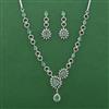 American Diamond Classic Necklace with Rhodium Plating