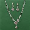 American Diamond Classic Necklace with Rhodium Plating