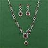 American Diamond Classic Necklace with Rhodium Plating