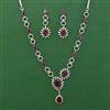 American Diamond Classic Necklace with Rhodium Plating