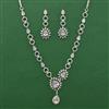 American Diamond Classic Necklace with Rhodium Plating
