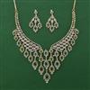 American Diamond Classic Necklace with 2 Tone Plating