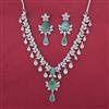 American Diamond Classic Necklace with Rhodium Plating