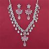 American Diamond Classic Necklace with Rhodium Plating
