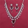 American Diamond Classic Necklace with Rhodium Plating