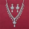 American Diamond Classic Necklace with Rhodium Plating