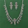 American Diamond Classic Necklace with Rhodium Plating