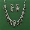 American Diamond Classic Necklace with Rhodium Plating