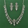 American Diamond Classic Necklace with Rhodium Plating
