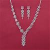 American Diamond Classic Necklace with Rhodium Plating