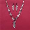 American Diamond Classic Necklace with Rhodium Plating
