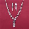 American Diamond Classic Necklace with Rhodium Plating