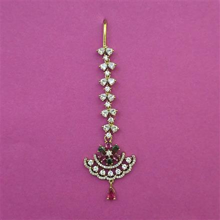 American Diamond Classic Tikka with Mehndi Plating