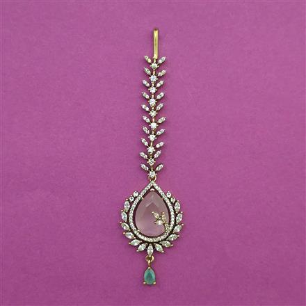 American Diamond Classic Tikka with Mehndi Plating