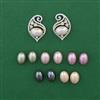 American Diamond Changeable Earring with Rhodium Plating 2 Tone Plating