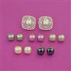 American Diamond Changeable Earring with Rhodium Plating 2 Tone Plating