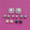 American Diamond Changeable Earring with Rhodium Plating 2 Tone Plating