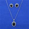 American Diamond Classic Pendant Set with Rhodium Plating