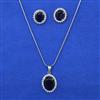American Diamond Classic Pendant Set with Rhodium Plating