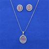 American Diamond Classic Pendant Set with Rhodium Plating