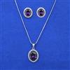 American Diamond Classic Pendant Set with Rhodium Plating