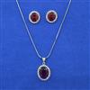 American Diamond Classic Pendant Set with Rhodium Plating