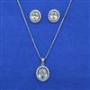American Diamond Classic Pendant Set with Rhodium Plating