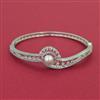American Diamond Pearl Kada with Rhodium Plating 2 Tone Plating Mehndi Plating