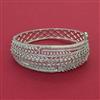 American Diamond Broad Kada with Rhodium Plating Mehndi Plating