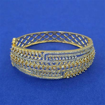 American Diamond Broad Kada with 2 Tone Plating