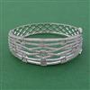 American Diamond Broad Kada with Rhodium Plating Mehndi Plating