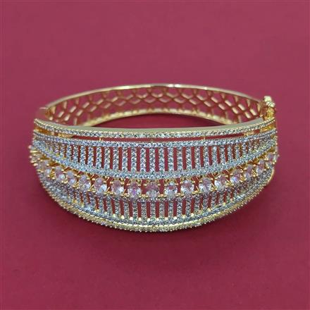 American Diamond Broad Kada with 2 Tone Plating