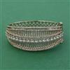 American Diamond Broad Kada with Rhodium Plating Mehndi Plating