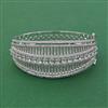American Diamond Broad Kada with Rhodium Plating Mehndi Plating