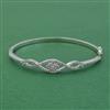 American Diamond Openable kada with Rhodium Plating 2 Tone Plating Mehndi Plating