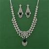 American Diamond Classic Necklace with Rhodium Plating