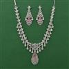 American Diamond Classic Necklace with Rhodium Plating