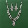 American Diamond Classic Necklace with Rhodium Plating