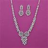 American Diamond Pearl Necklace with Rhodium Plating